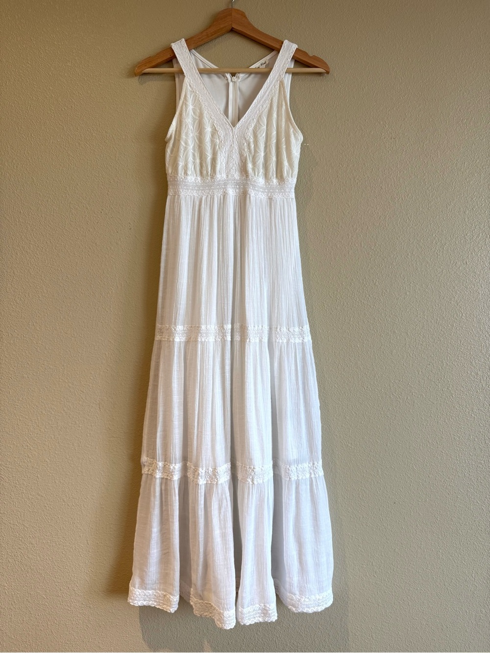 White Boho Lace Maxi Dress